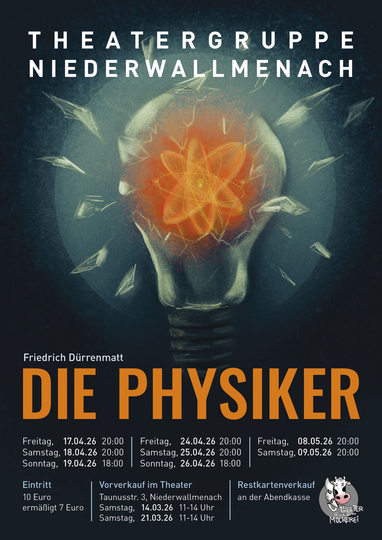 Plakat für unser neues Stück "Die Physiker"
