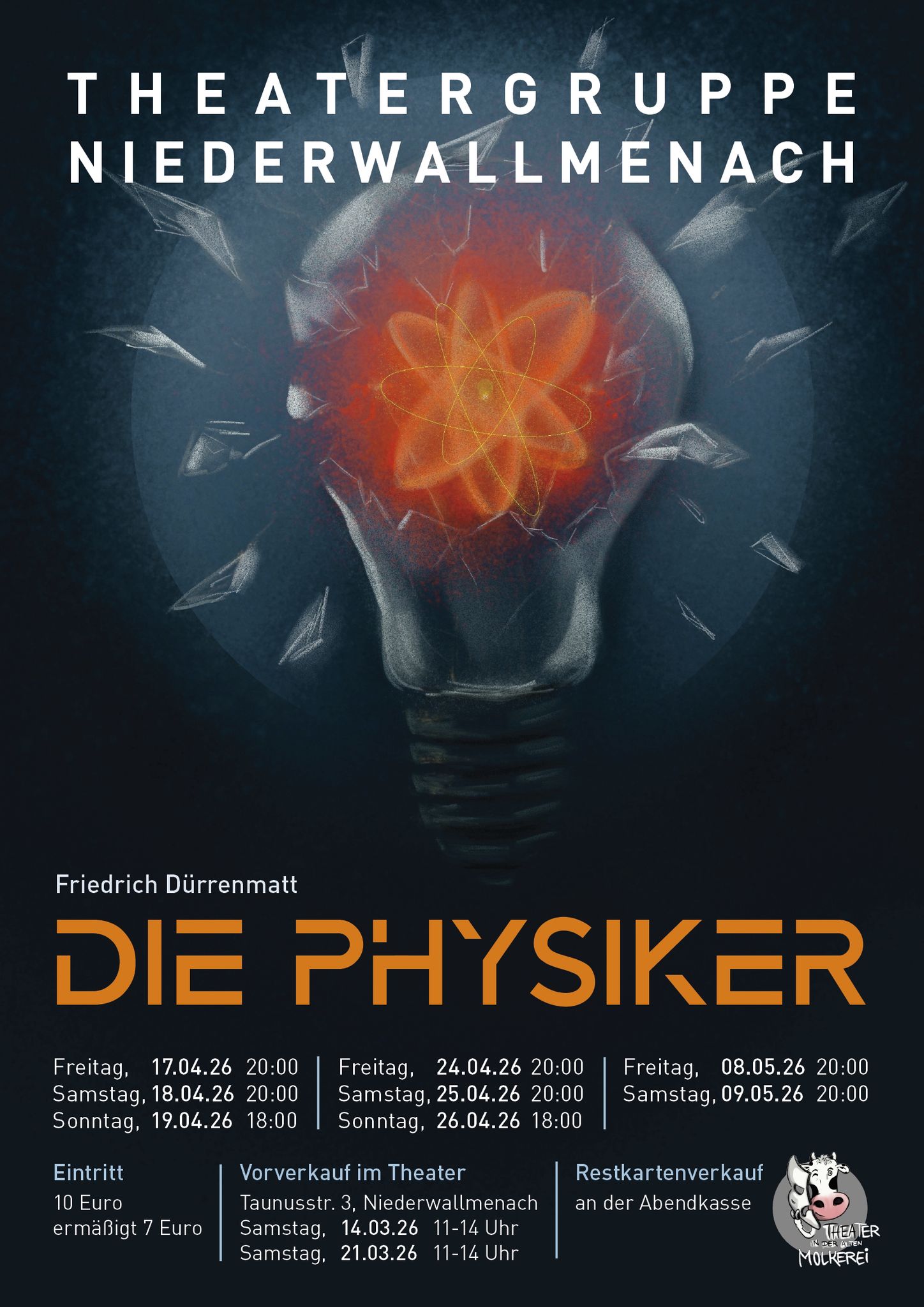 Plakat für unser neues Stück "Die Physiker"